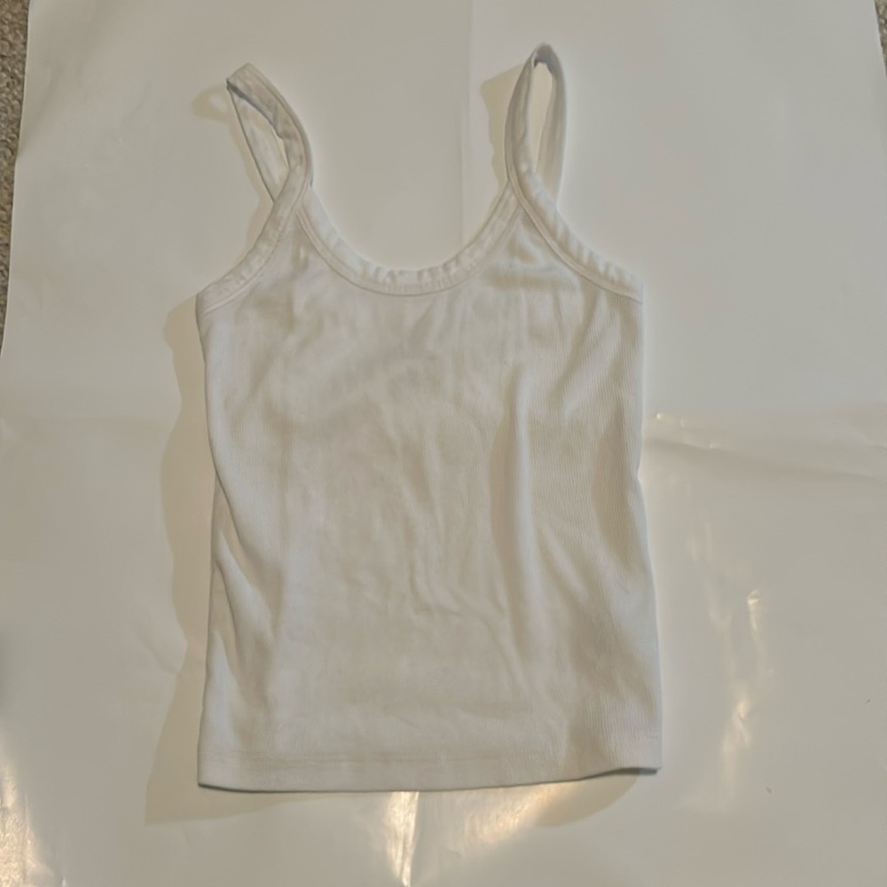 basic white fitted tank top